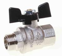 Кран шаровый 1/2" вн/нар (бабочка) Bugatti (полнопроходной, усиленный) (307)