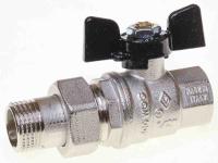 Кран шаровый 1/2" с американкой (бабочка) Bugatti (стандартный проход) (666)