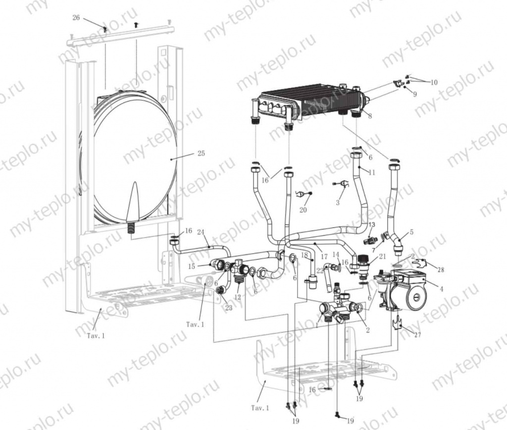 Запчасти для котла Electrolux Basic X 11 Fi купить в Курске