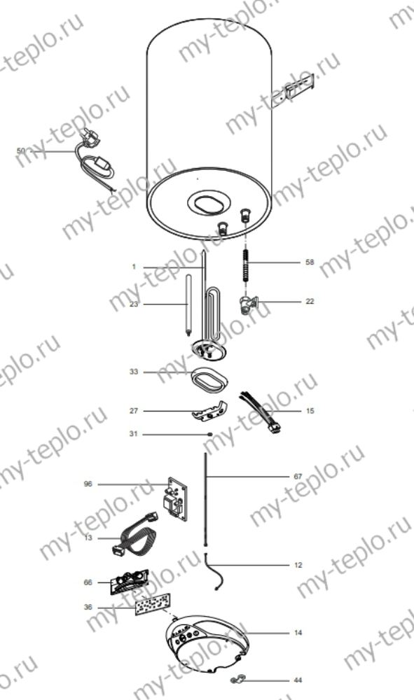 Запчасти для Ariston ABS PRO PRO INOX PW 100 V : схема Запчасти Ariston ABS PRO PRO INOX PW 100 V купить в Курске