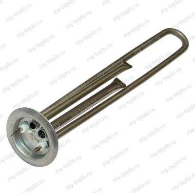 ТЭН для водонагревателя, нержавеющий, 1300 Вт, М4 под анод, L= 250 мм, фланец 64 мм RF (30047k)